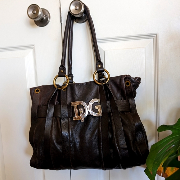 Vintage DiGregorio brown soft leather bag made in Italy - Picture 1 of 8